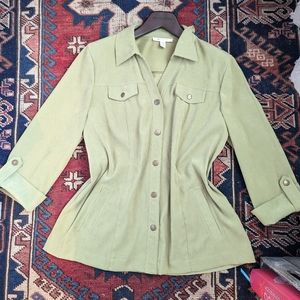 JM collection Green Faux suede jacket